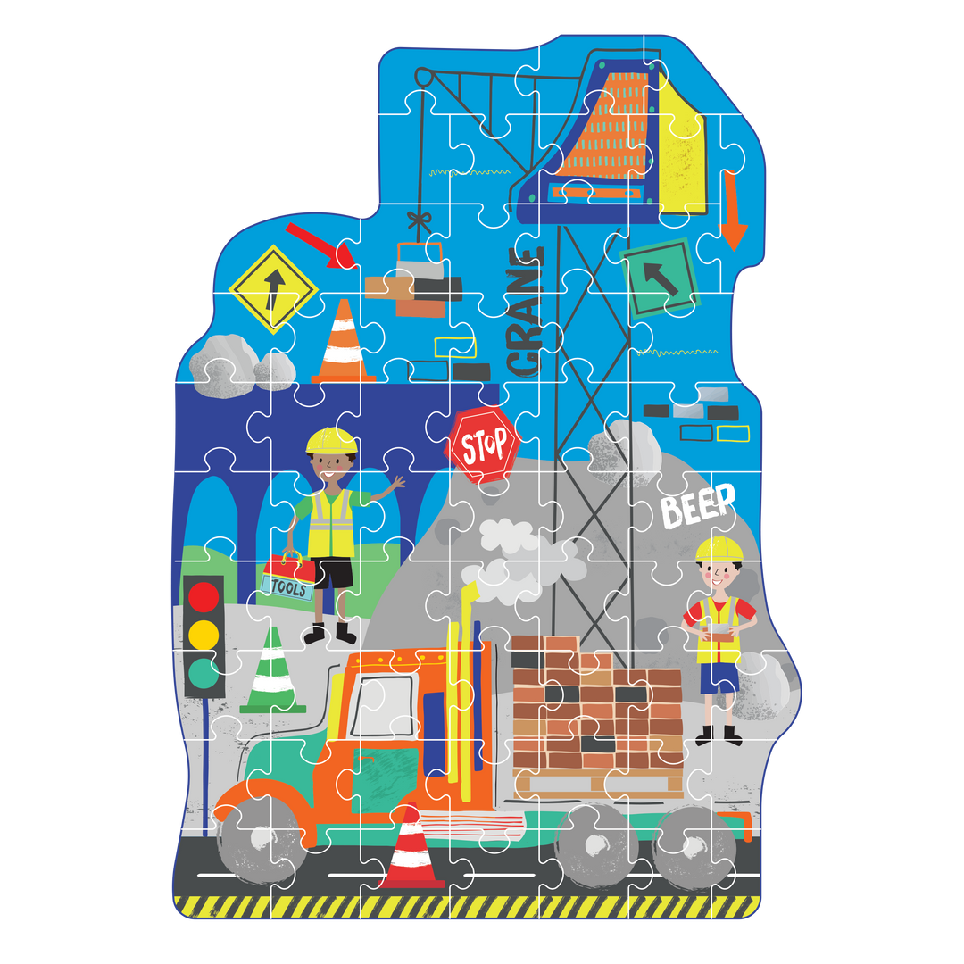Floss &amp; Rock Shaped Puzzle – Construction (60 Piece)