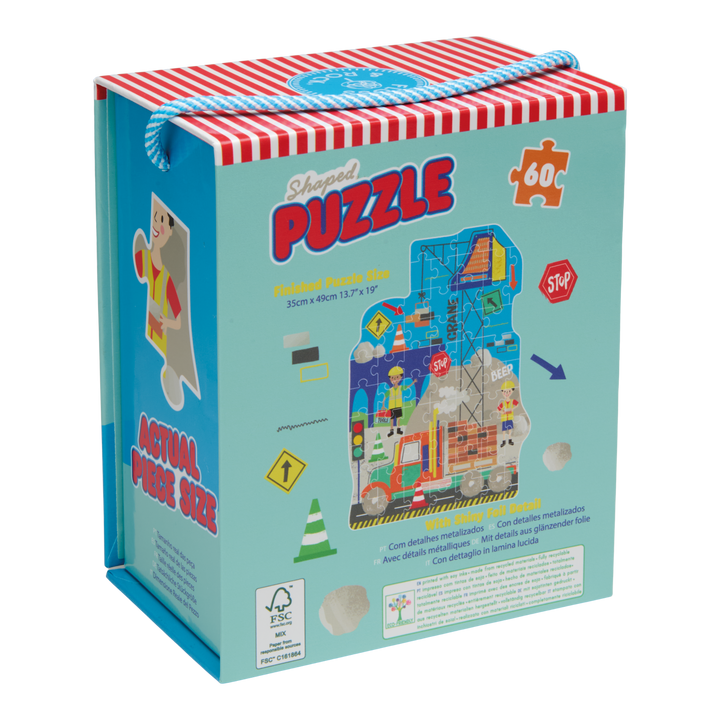 Floss &amp; Rock Shaped Puzzle – Construction (60 Piece)