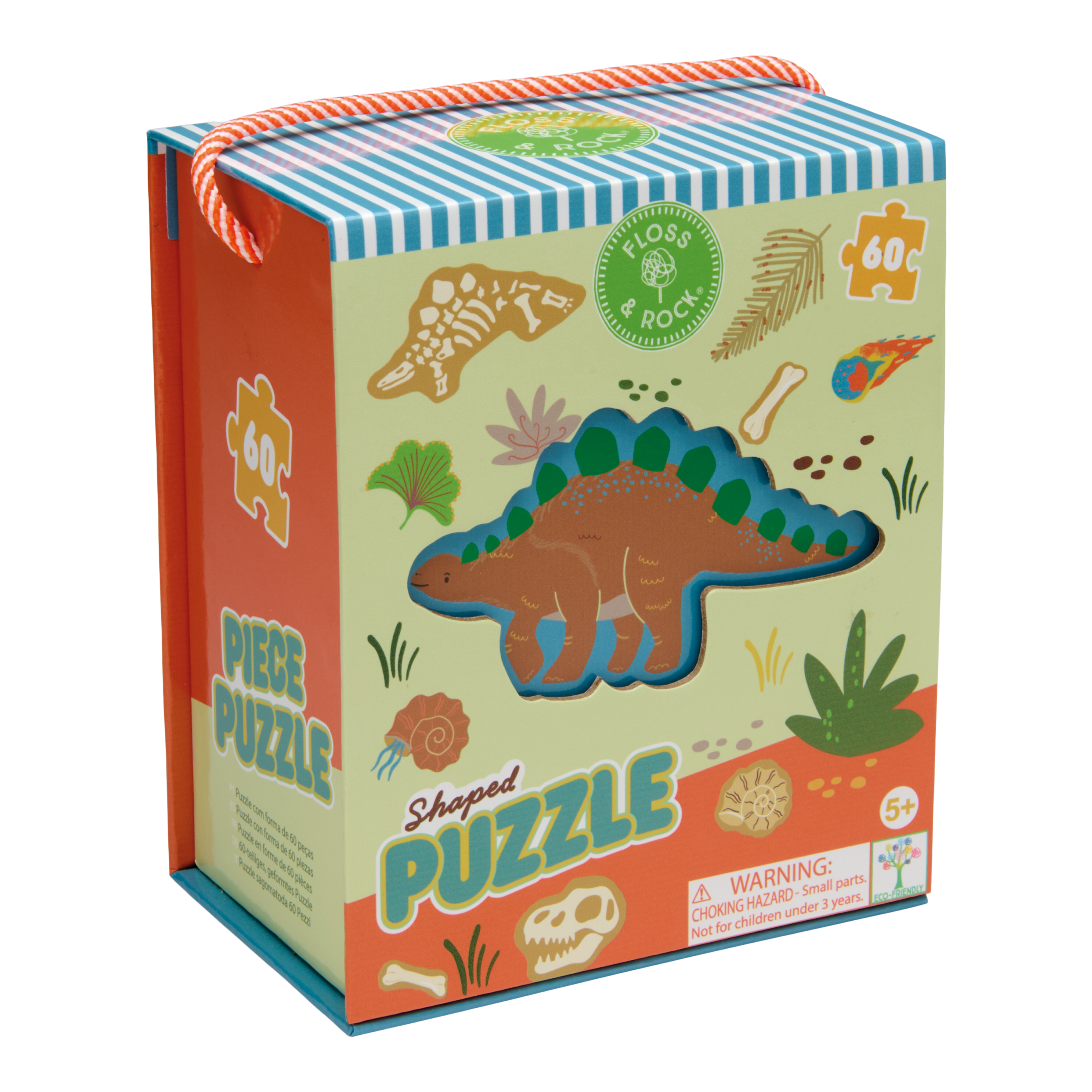 Floss & Rock Shaped Puzzle – Dinosaur (60 Piece)