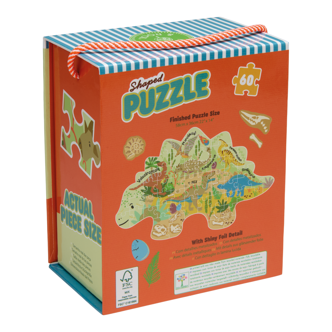 Floss &amp; Rock Shaped Puzzle – Dinosaur (60 Piece)