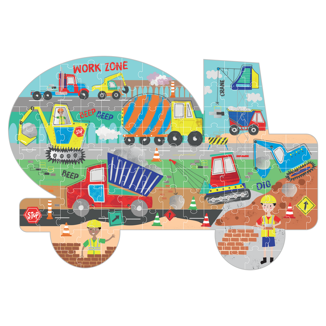 Floss &amp; Rock Shaped Puzzle – Construction (120 Piece)