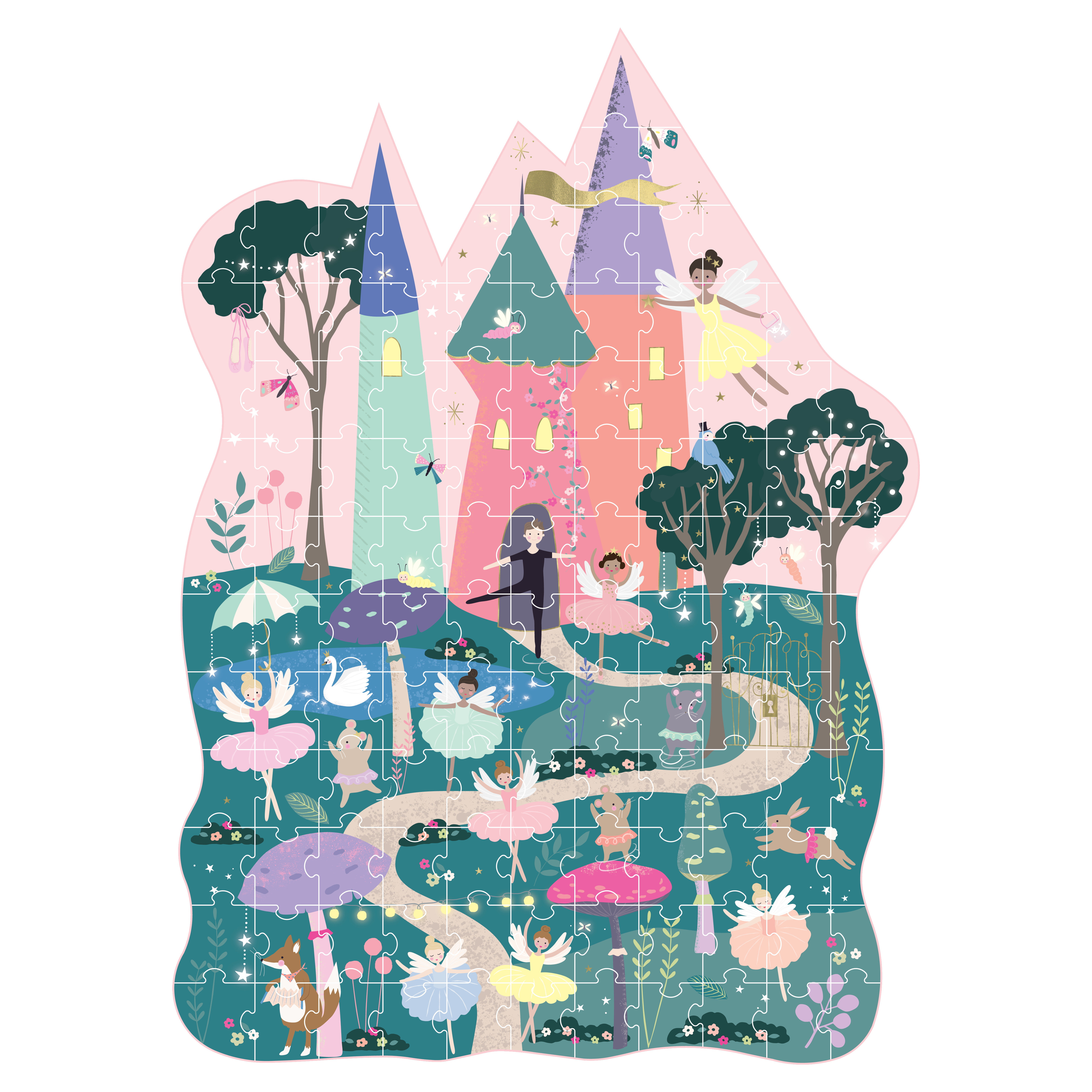 Floss & Rock Shaped Puzzle – Enchanted (120 Piece)