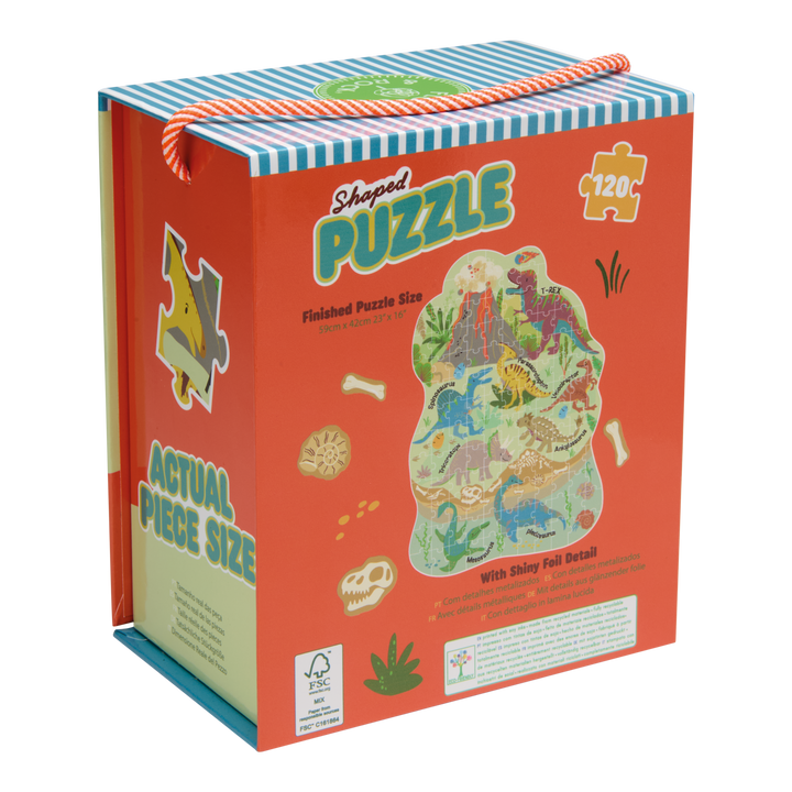 Floss &amp; Rock Shaped Puzzle – Dinosaur (120 Piece)