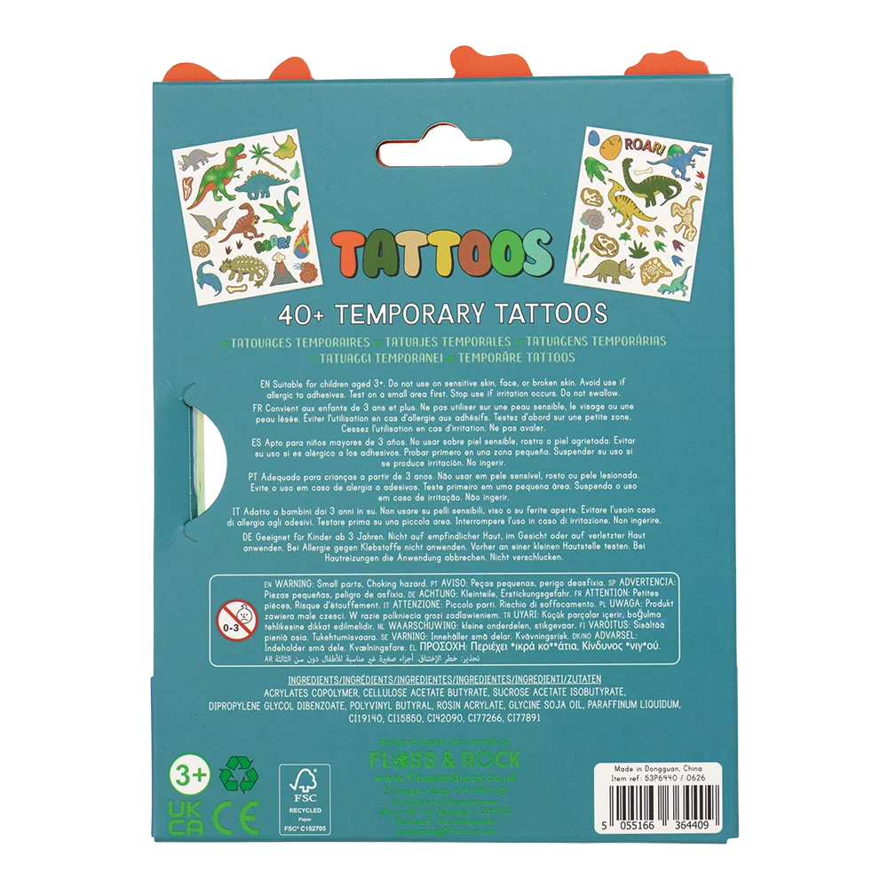Floss &amp; Rock Temporary Tattoos – Dinosaur