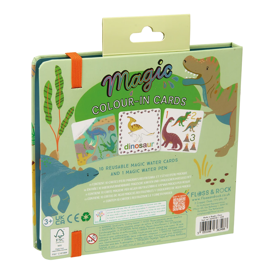 Floss &amp; Rock Magic Colour-In Cards – Dinosaur