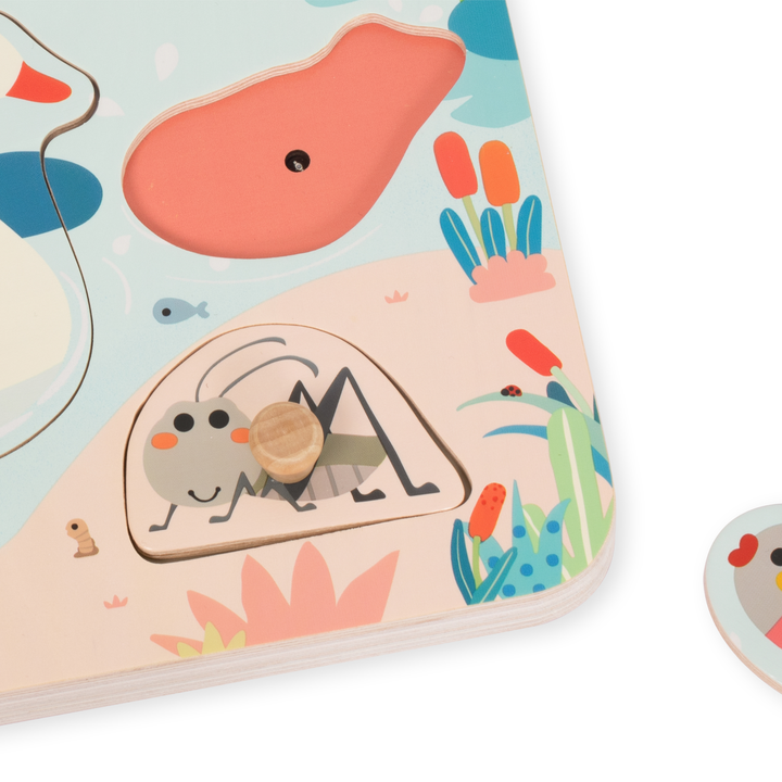Classic World Wooden Peg Sound Puzzle – Pond