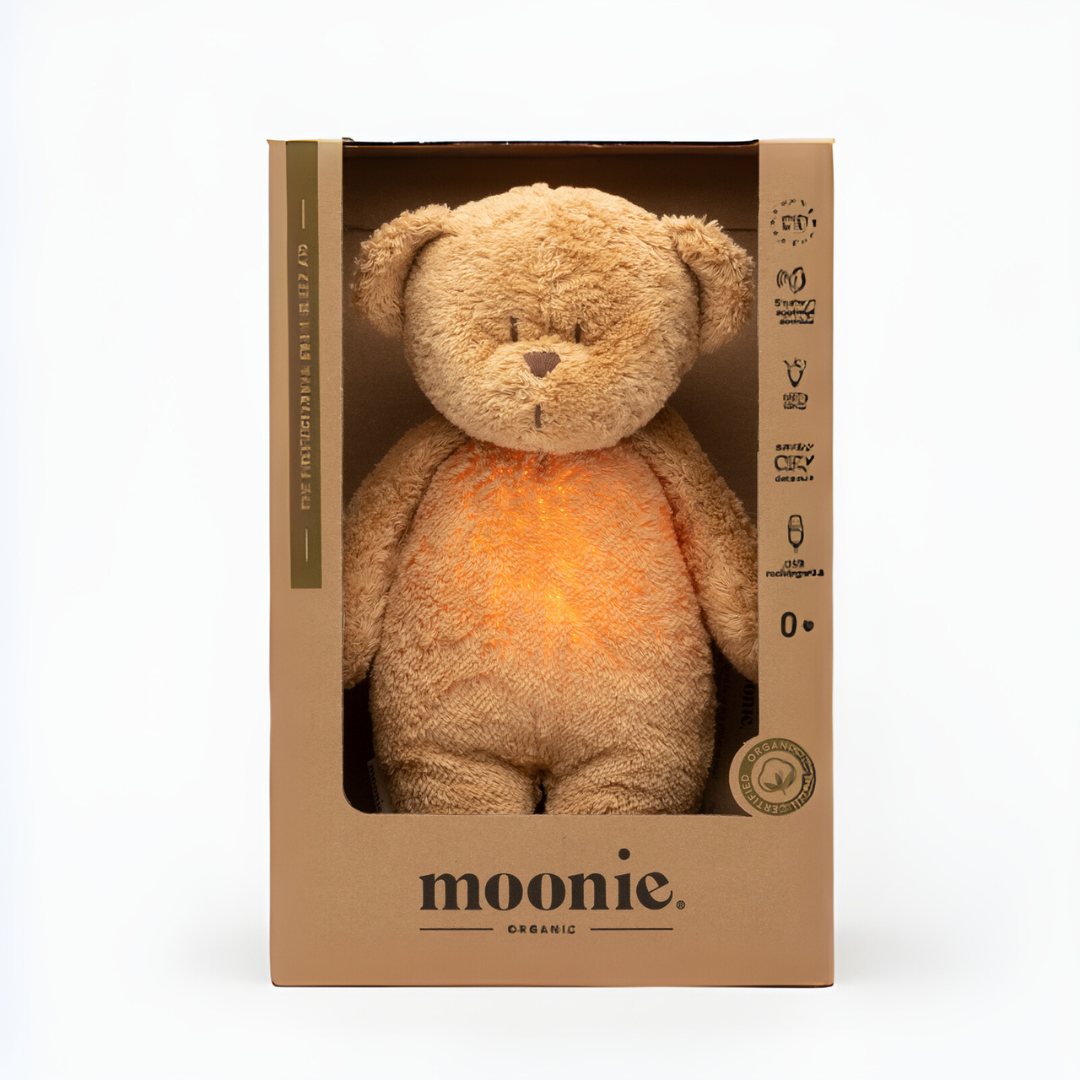 Moonie® Organic Humming Bear with Lamp – Cappuccino