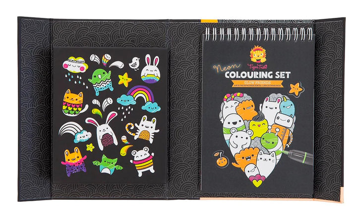 Tiger Tribe Neon Colouring Set – Glow Friends