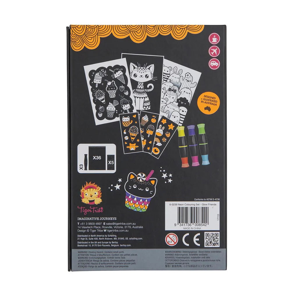 Tiger Tribe Neon Colouring Set – Glow Friends