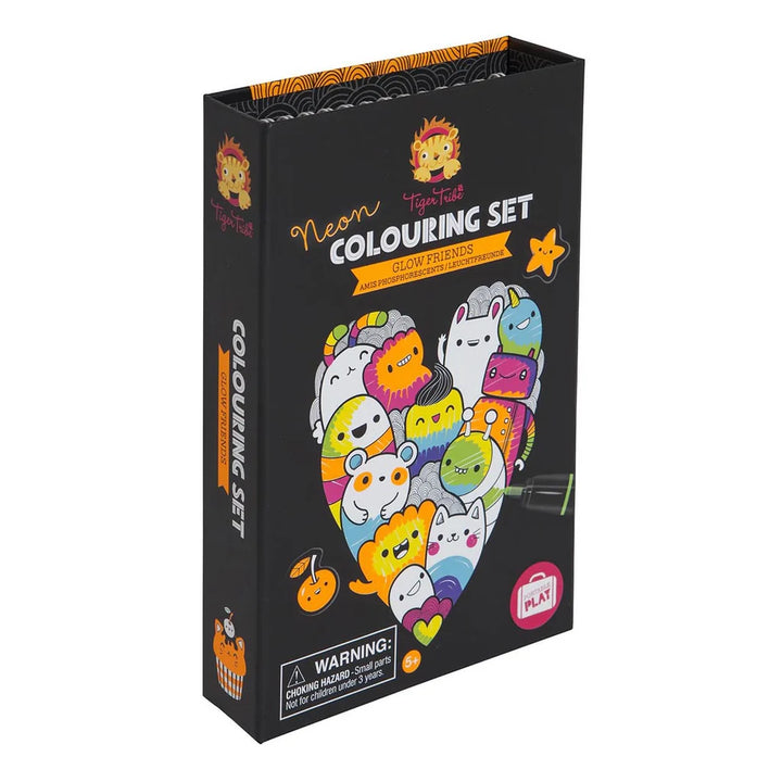 Tiger Tribe Neon Colouring Set – Glow Friends