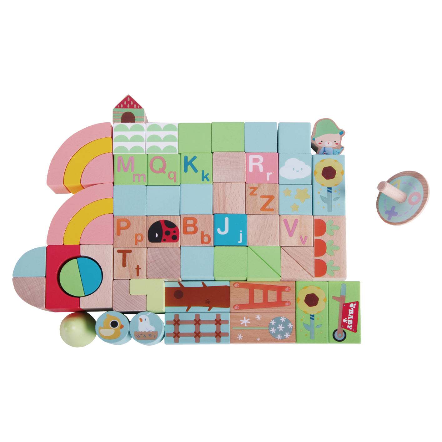 Classic World Rainbow Garden Building Blocks (60 Piece)