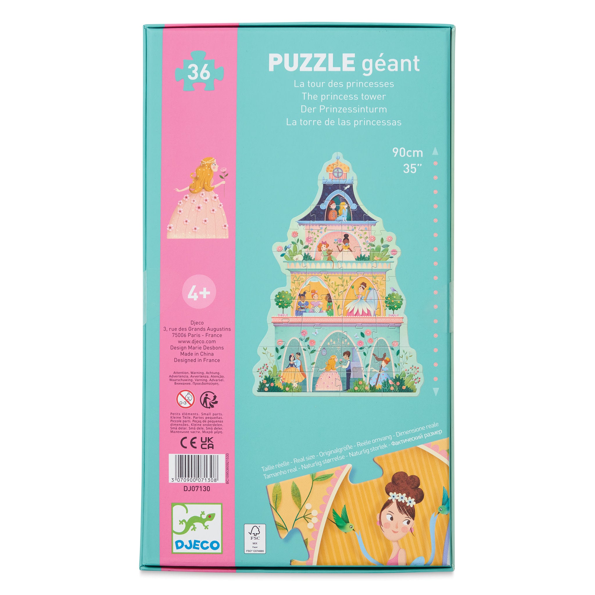 Djeco The Princess Tower Giant Puzzle – 36 Piece