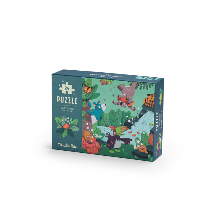 Moulin Roty The Waterfall Glow in the Dark Puzzle – In The Jungle (24 Pieces)