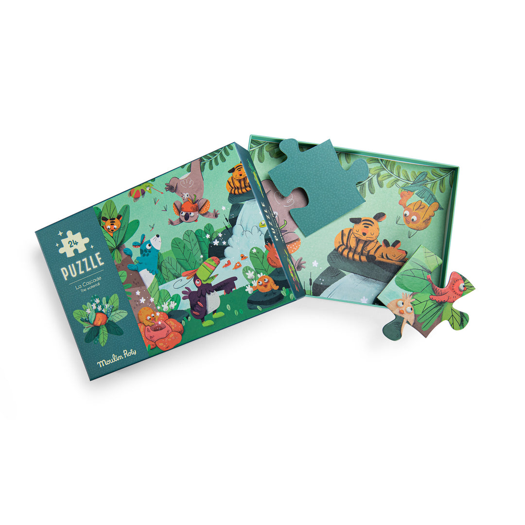 Moulin Roty The Waterfall Glow in the Dark Puzzle – In The Jungle (24 Pieces)