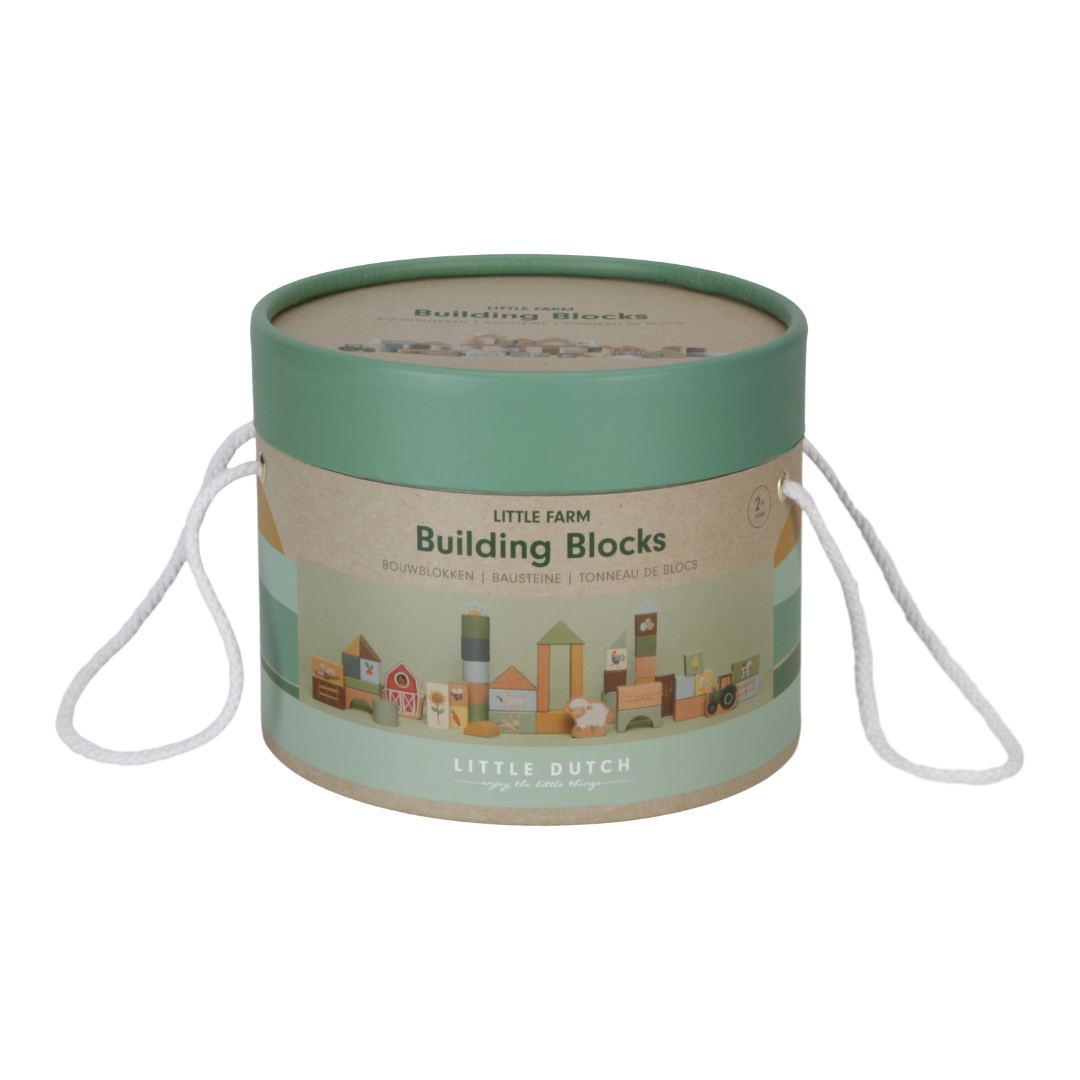 Little Dutch Wooden Building Blocks in Barrel – Little Farm