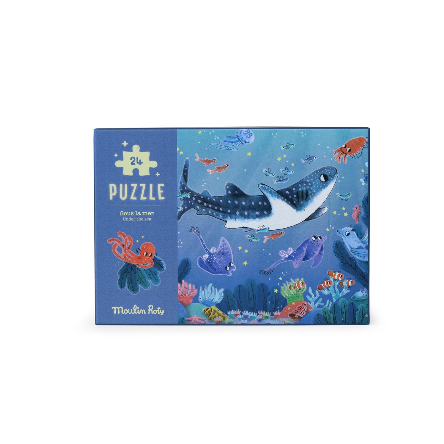 Moulin Roty Under the Sea Glow in the Dark Puzzle – The Adventures of Paulie (24 Pieces)