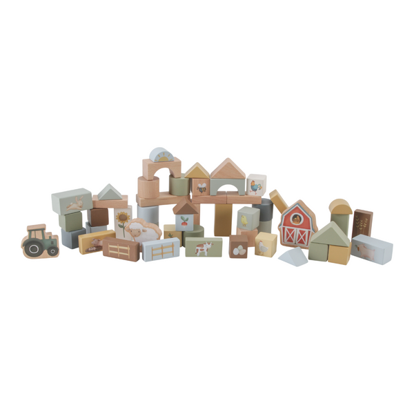 Little Dutch Wooden Building Blocks in Barrel – Little Farm