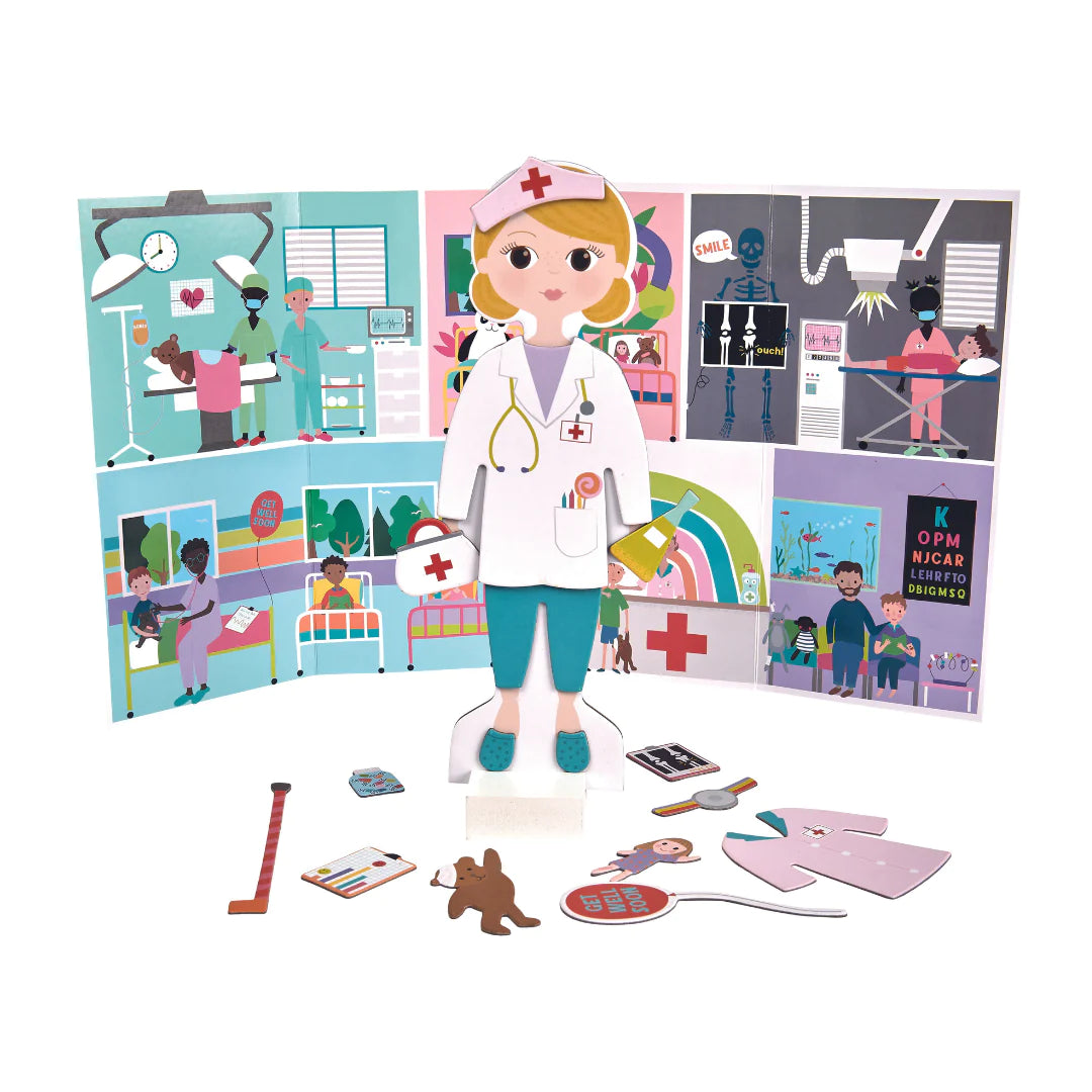 Floss & Rock Wooden Magnetic Dress Up Doll – Florence
