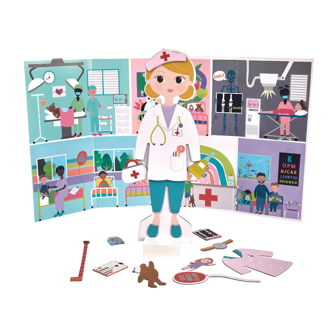 Floss &amp; Rock Wooden Magnetic Dress Up Doll – Florence