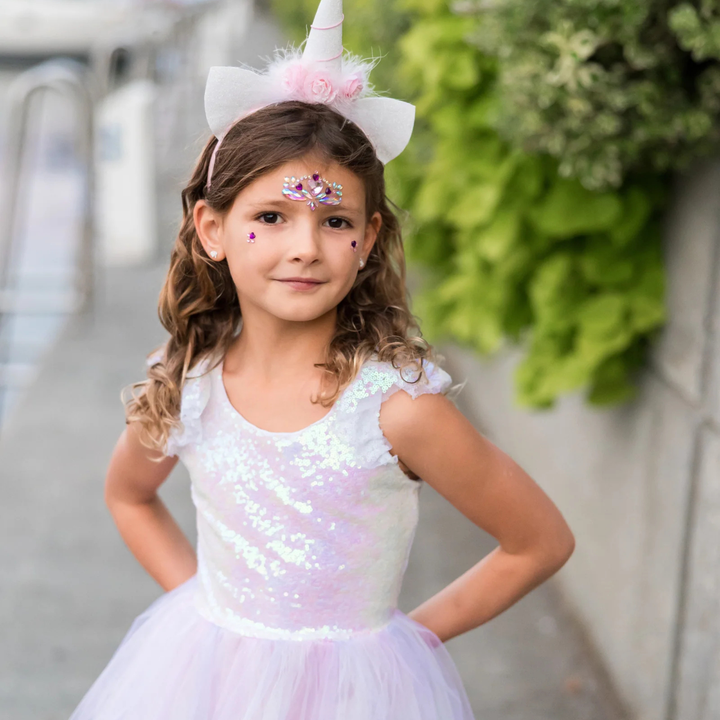 Great Pretenders Dreamy Unicorn Dress with Headband – Iridescent Pink