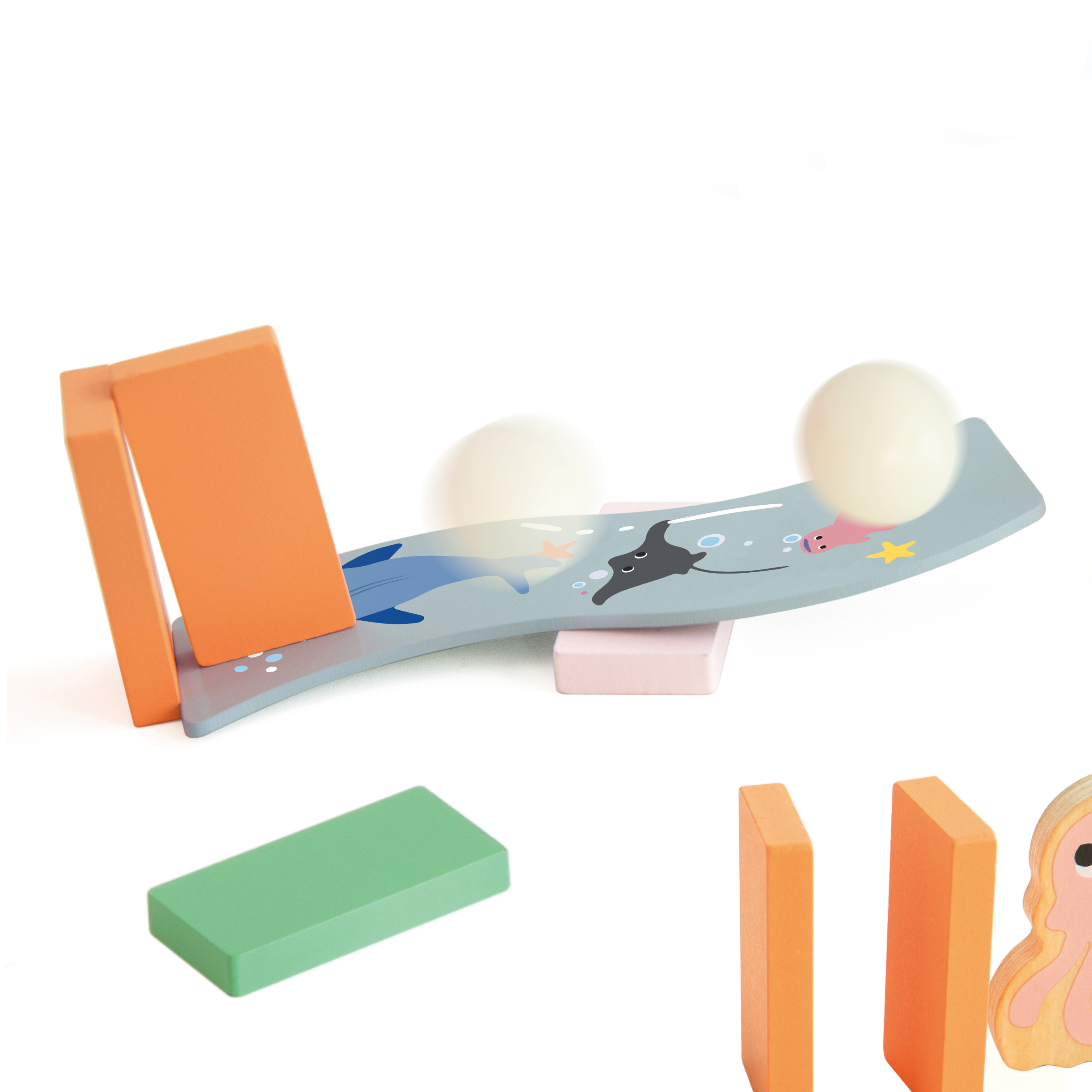 Classic World Wooden Ocean Dominoes in Bag (100 Piece)