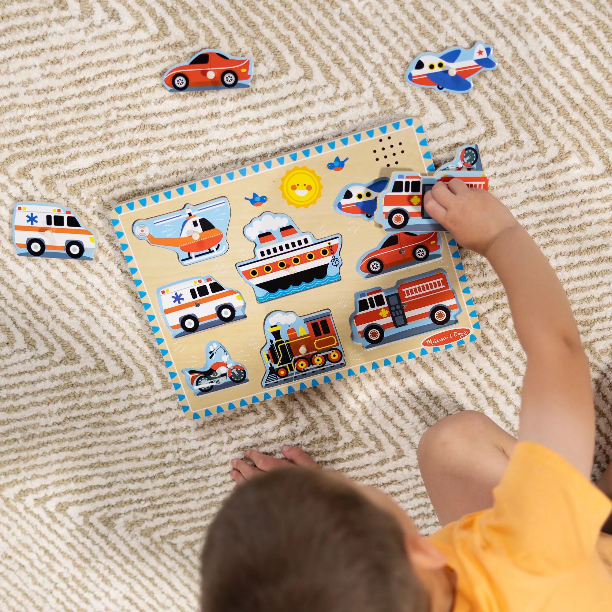 Melissa & Doug Vehicles Sound Puzzle – 8 Pieces