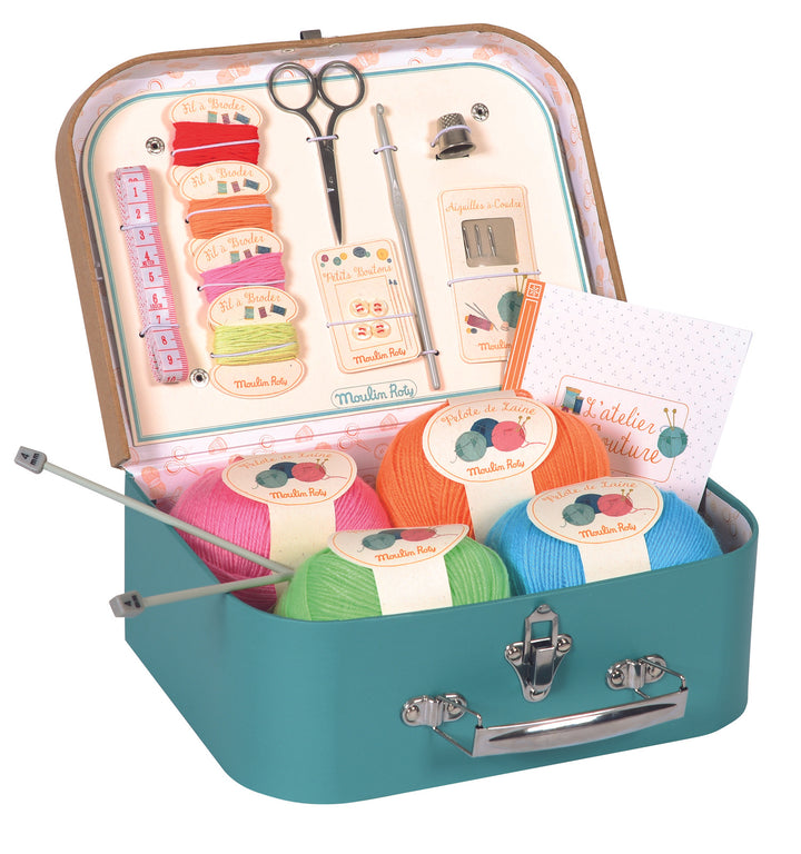 Moulin Roty Knitting &amp; Sewing Set in Suitcase