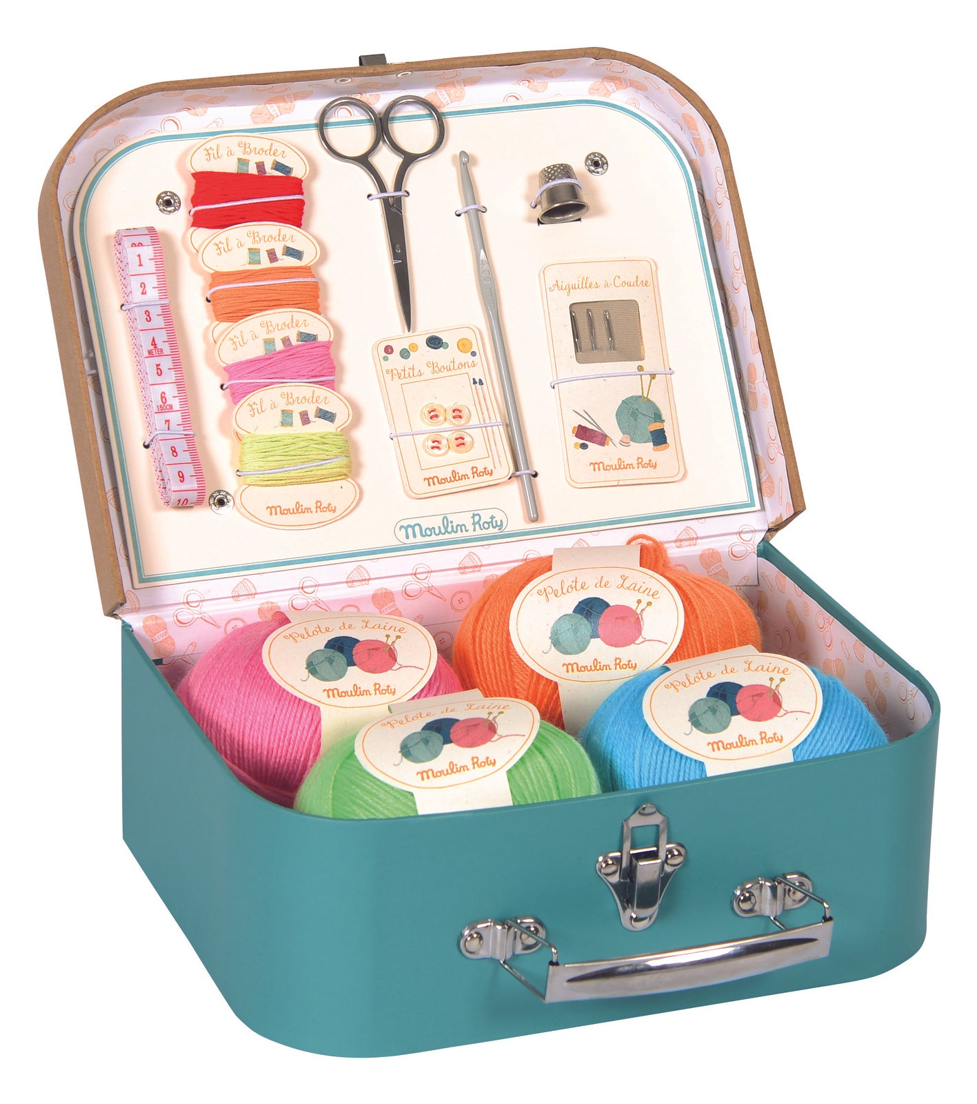 Moulin Roty Knitting & Sewing Set in Suitcase