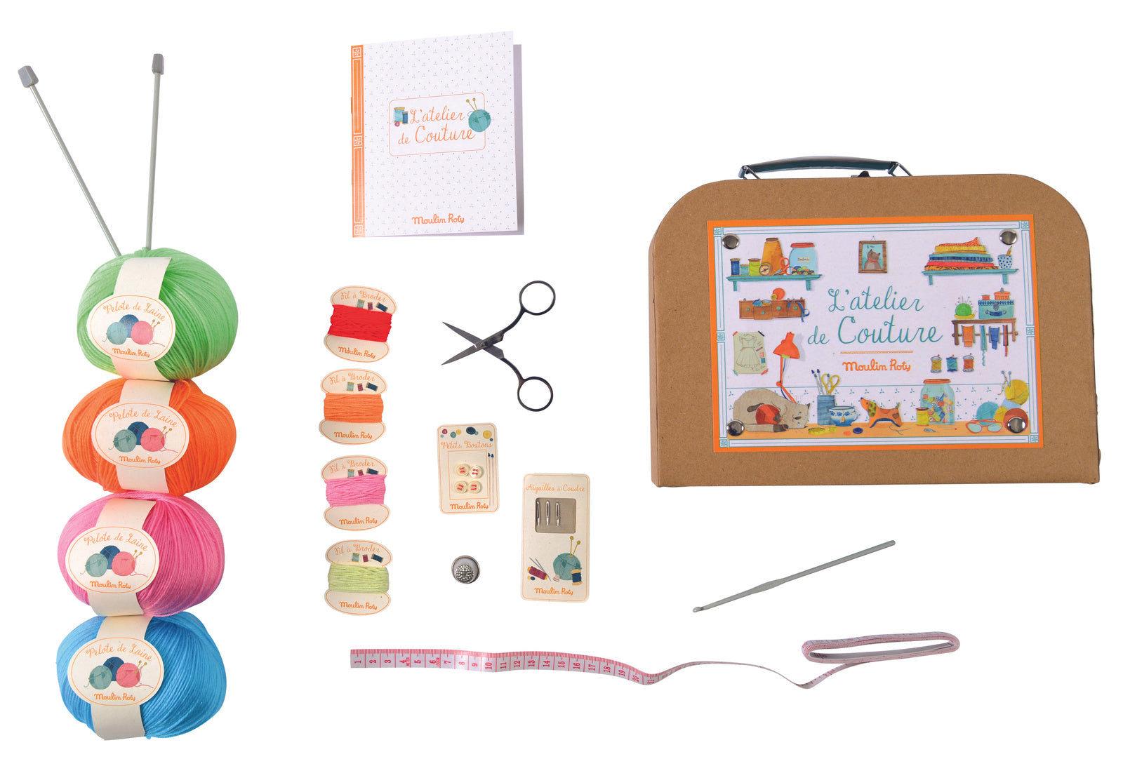 Moulin Roty Knitting & Sewing Set in Suitcase