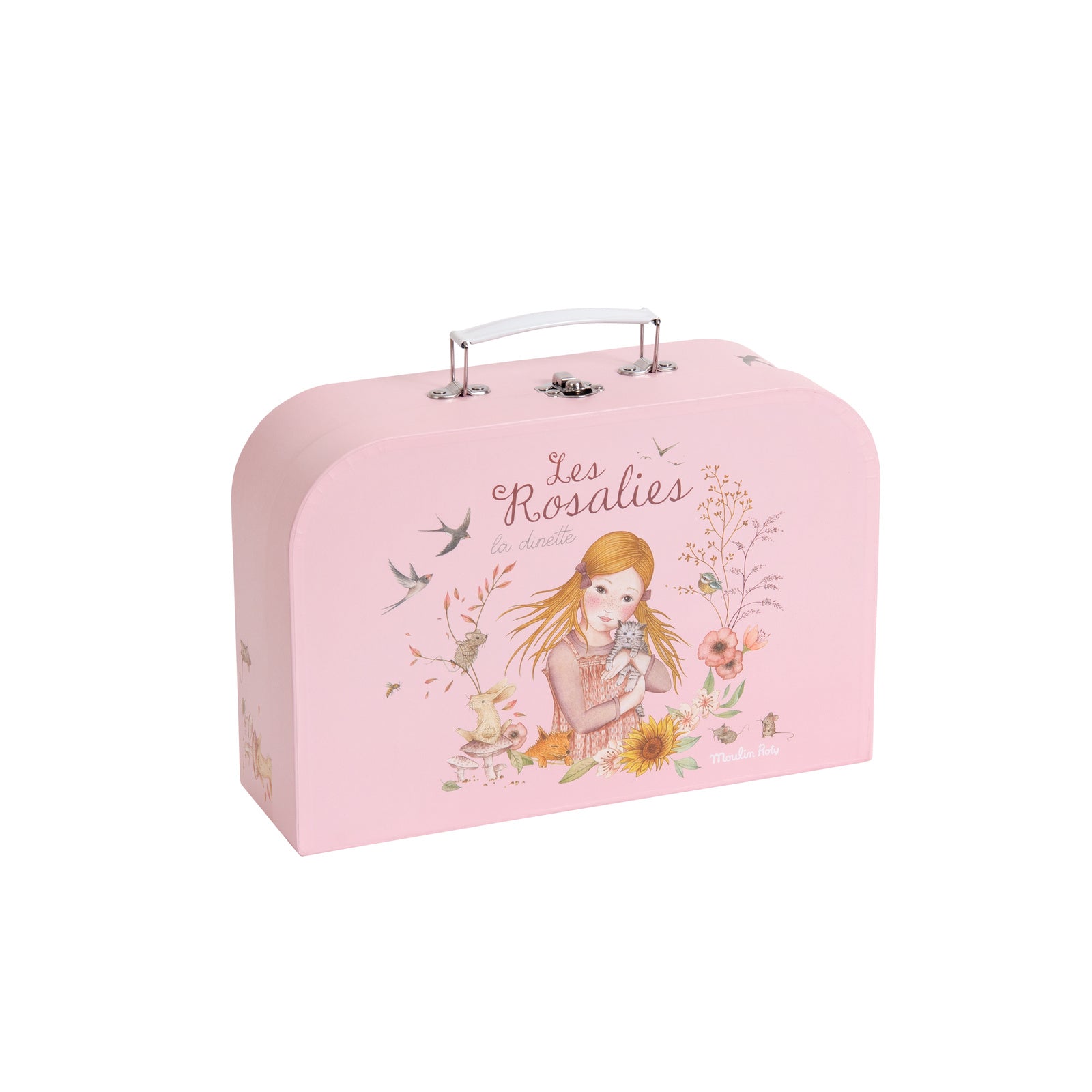 Moulin Roty Les Rosalies Tin Tea Set in Suitcase