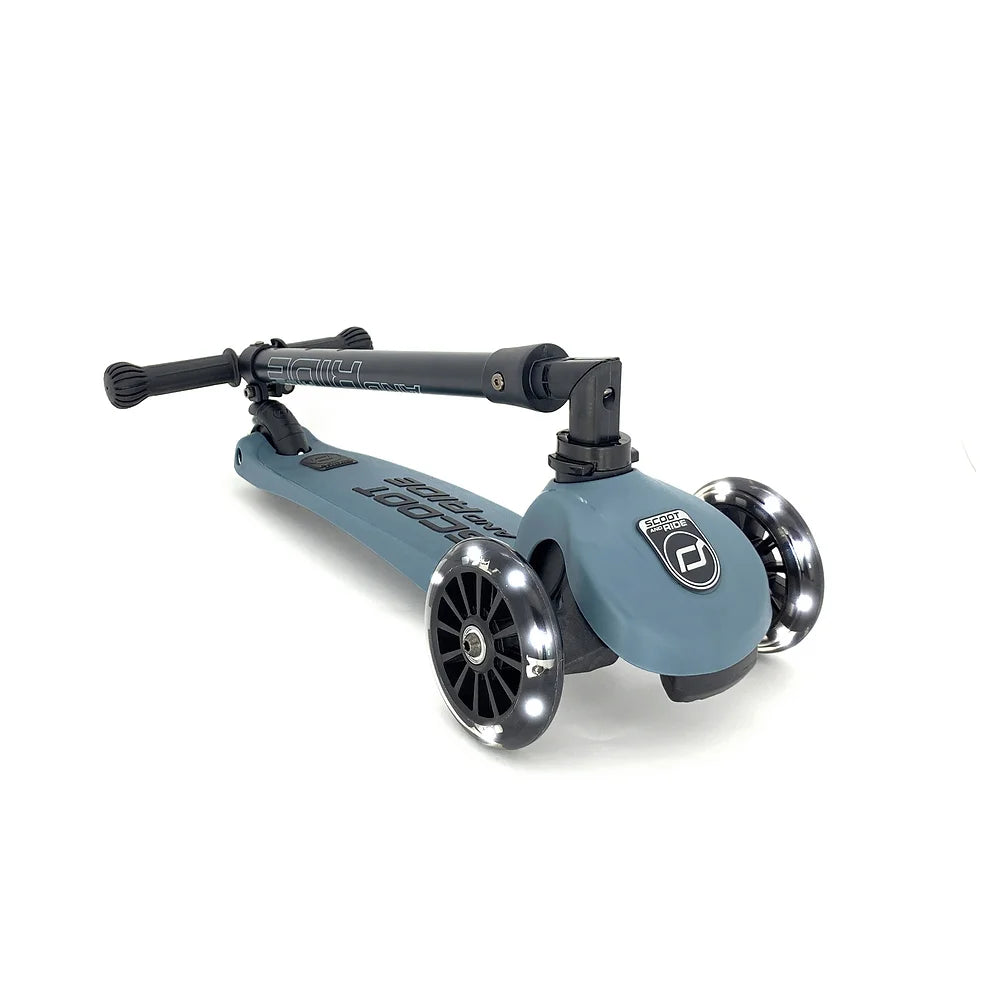 Scoot And Ride Highwaykick 3 LED Glow Scooter – Steel