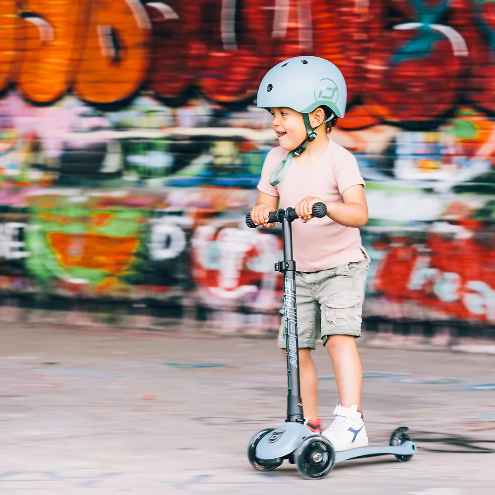 Scoot And Ride Highwaykick 3 LED Glow Scooter – Steel