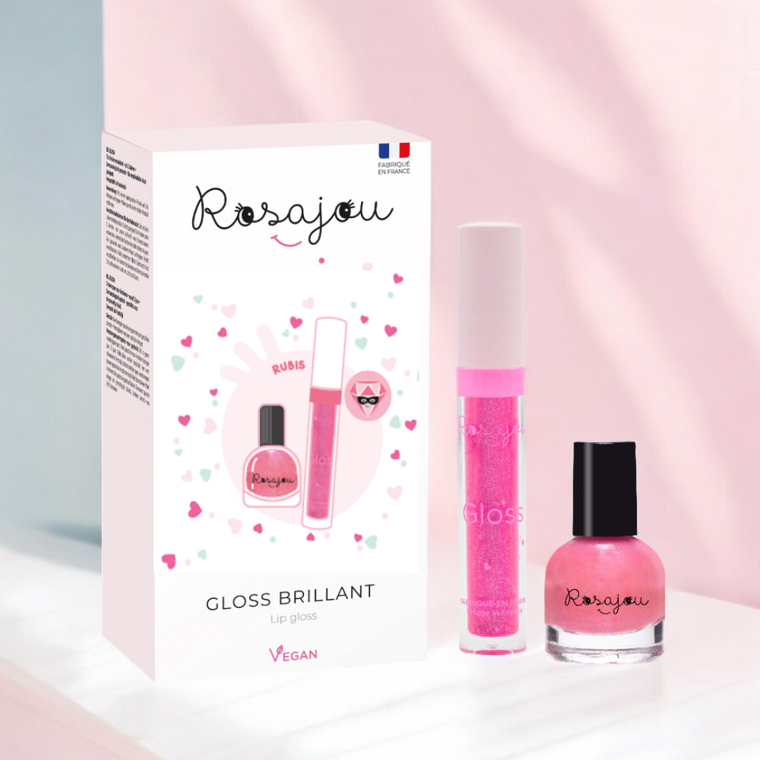 Rosajou Lip Gloss &amp; Peel Off Nail Polish Duo – Ruby