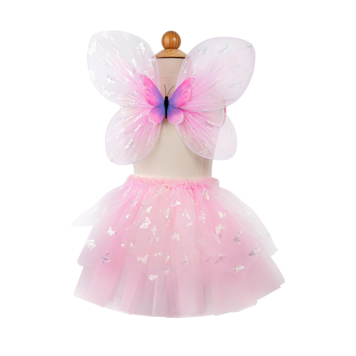 Great Pretenders Flutter Skirt with Fairy Wings Play Costume Set – Pink