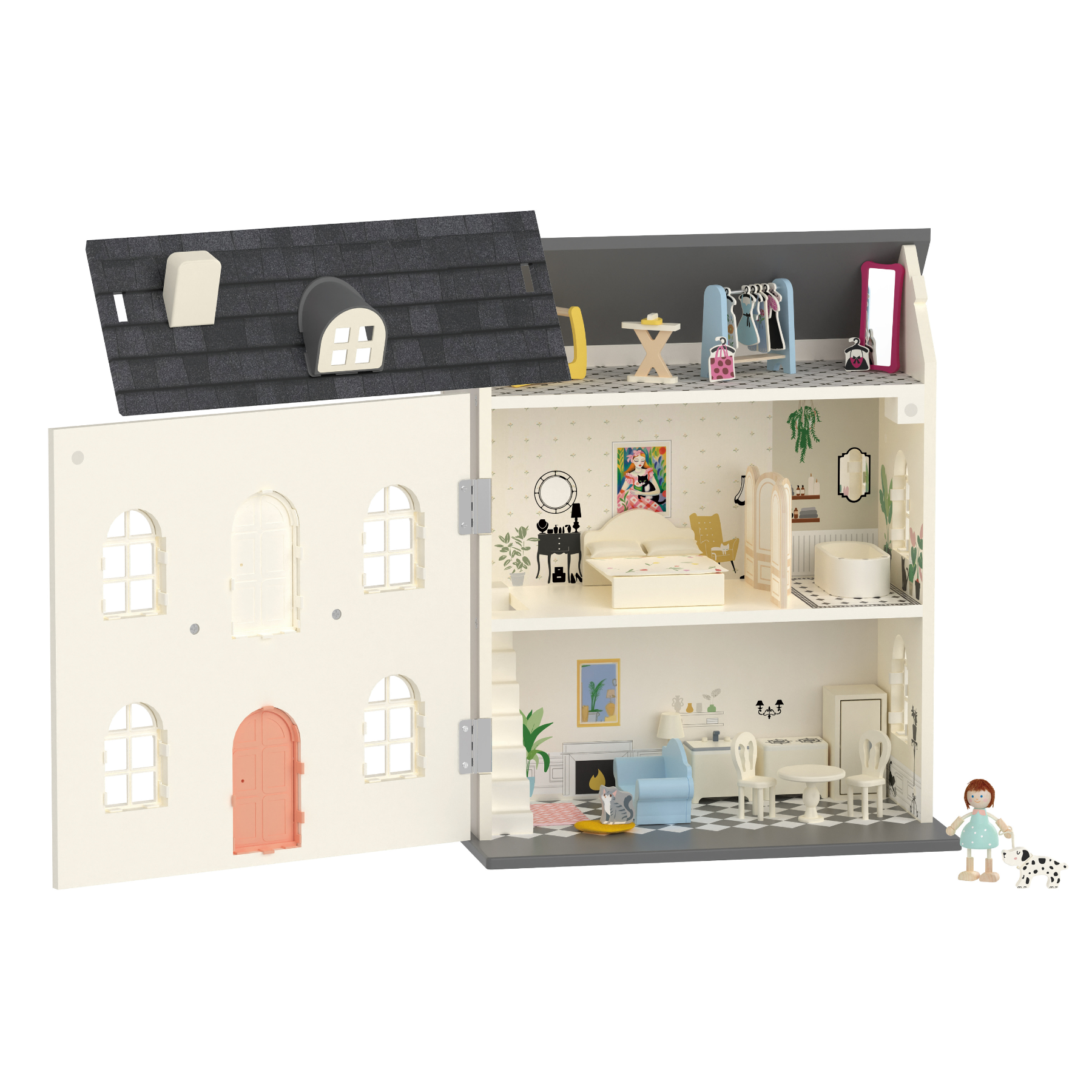 Classic World Vintage Wooden Dollhouse