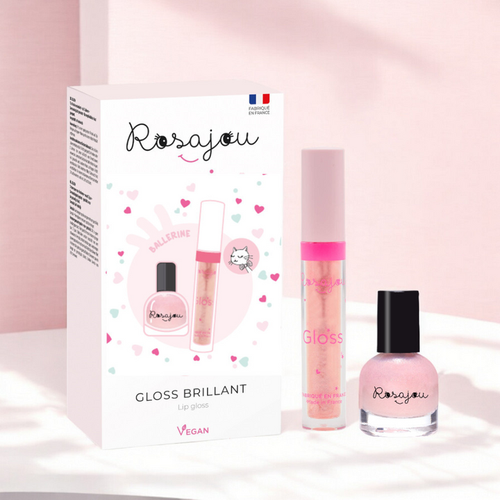 Rosajou Lip Gloss &amp; Peel Off Nail Polish Duo – Ballerina