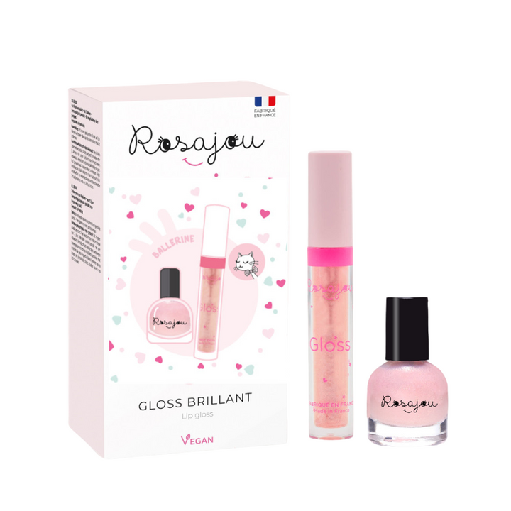 Rosajou Lip Gloss &amp; Peel Off Nail Polish Duo – Ballerina