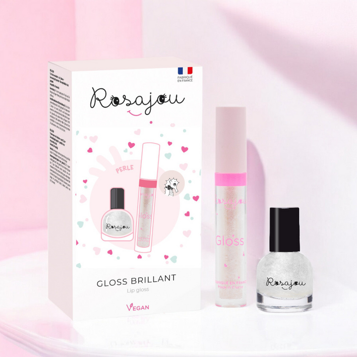 Rosajou Lip Gloss &amp; Peel Off Nail Polish Duo – Pearl