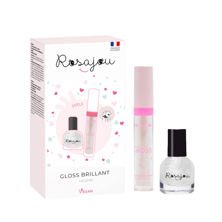 Rosajou Lip Gloss &amp; Peel Off Nail Polish Duo – Pearl