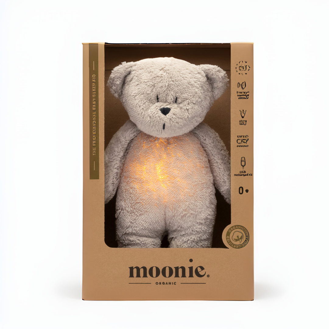 Moonie® Organic Humming Bear with Lamp – Grey