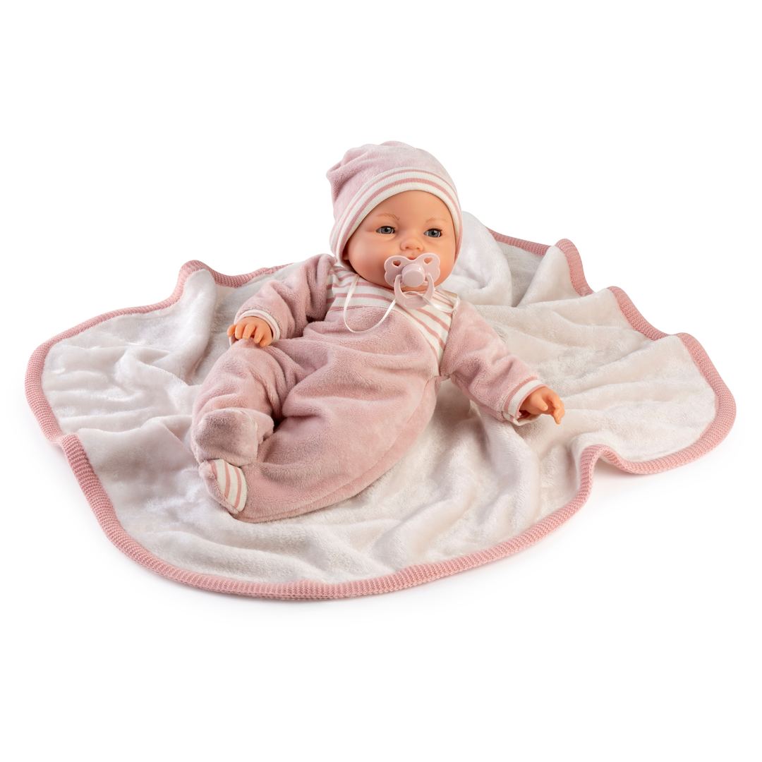 Antonio Juan Soft Baby Crying Doll with Blanket – Bimba