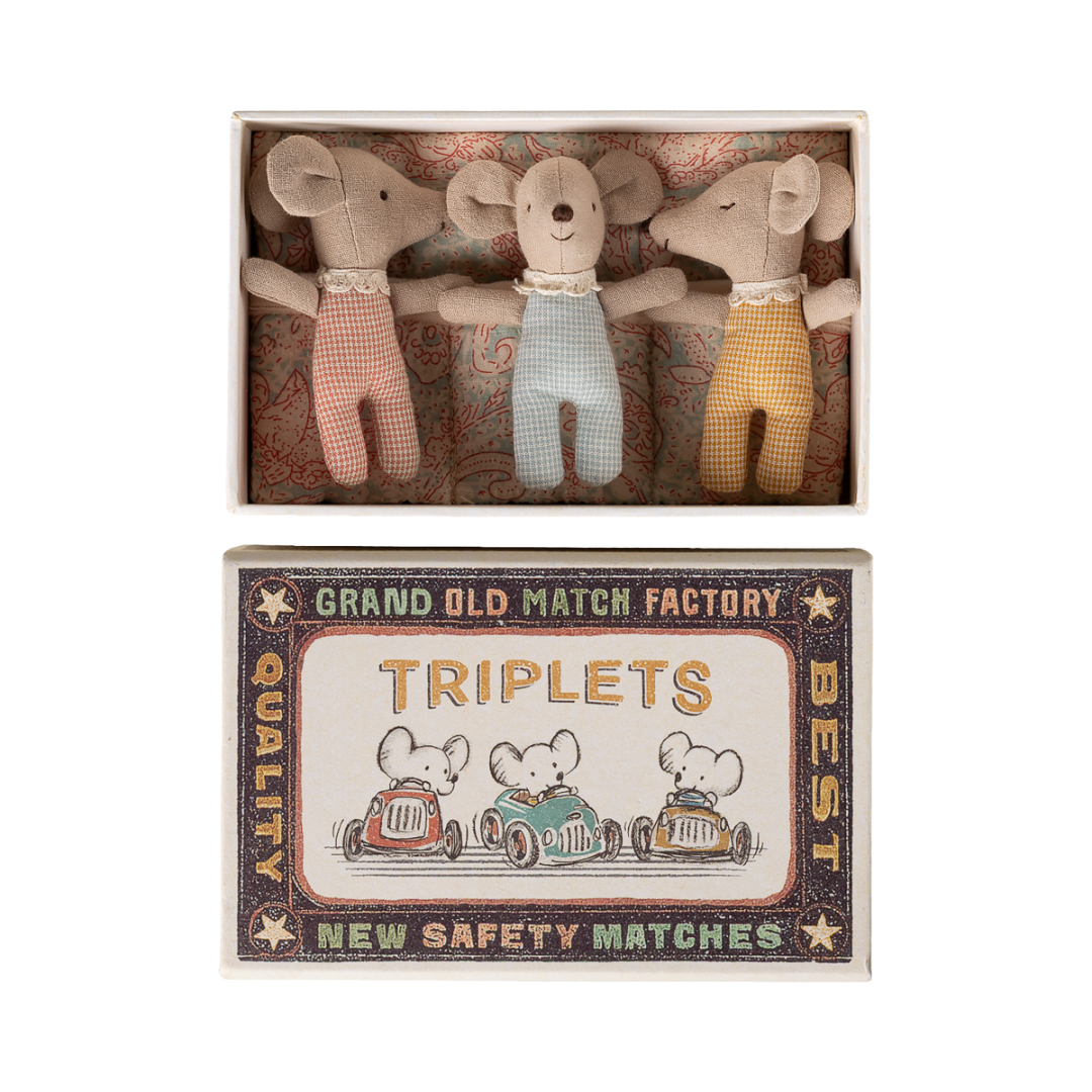 Maileg Baby Mice Triplets in Matchbox – Checker