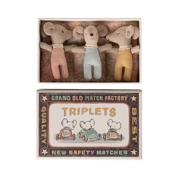 Maileg Baby Mice Triplets in Matchbox – Checker