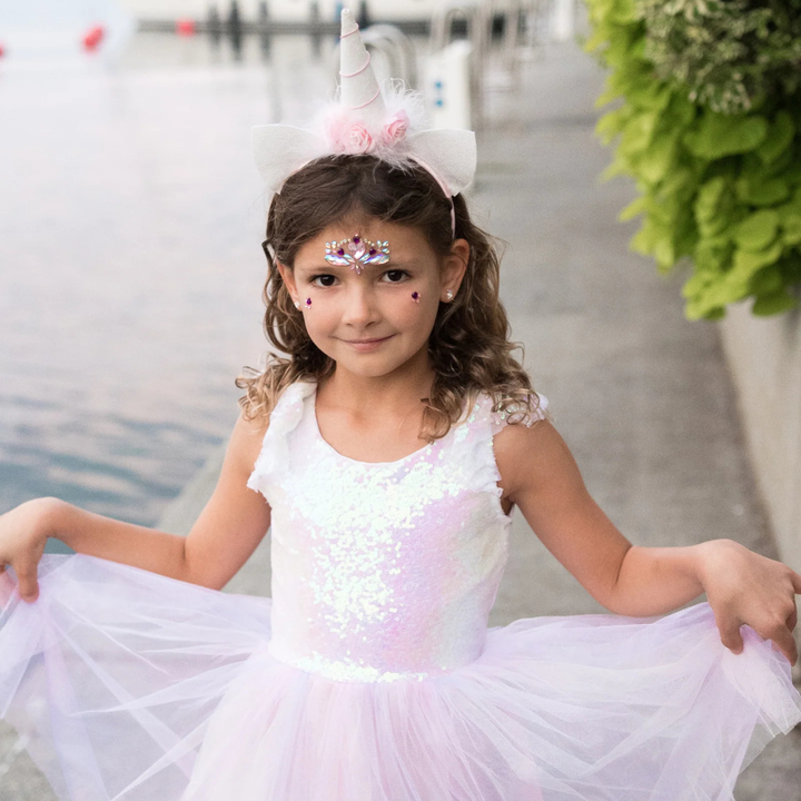 Great Pretenders Dreamy Unicorn Dress with Headband – Iridescent Pink