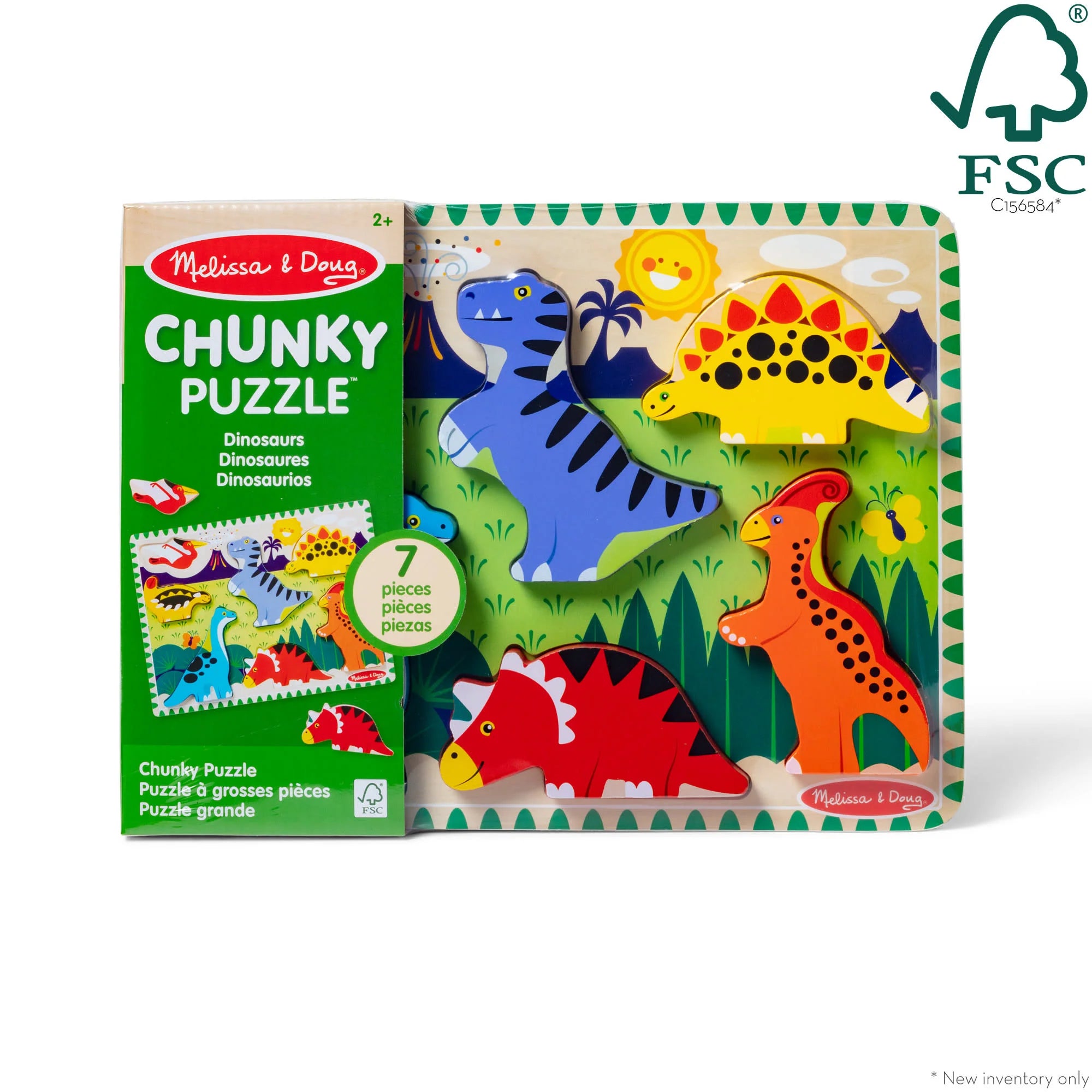 Melissa & Doug Dinosaurs Chunky Puzzle – 7 Pieces
