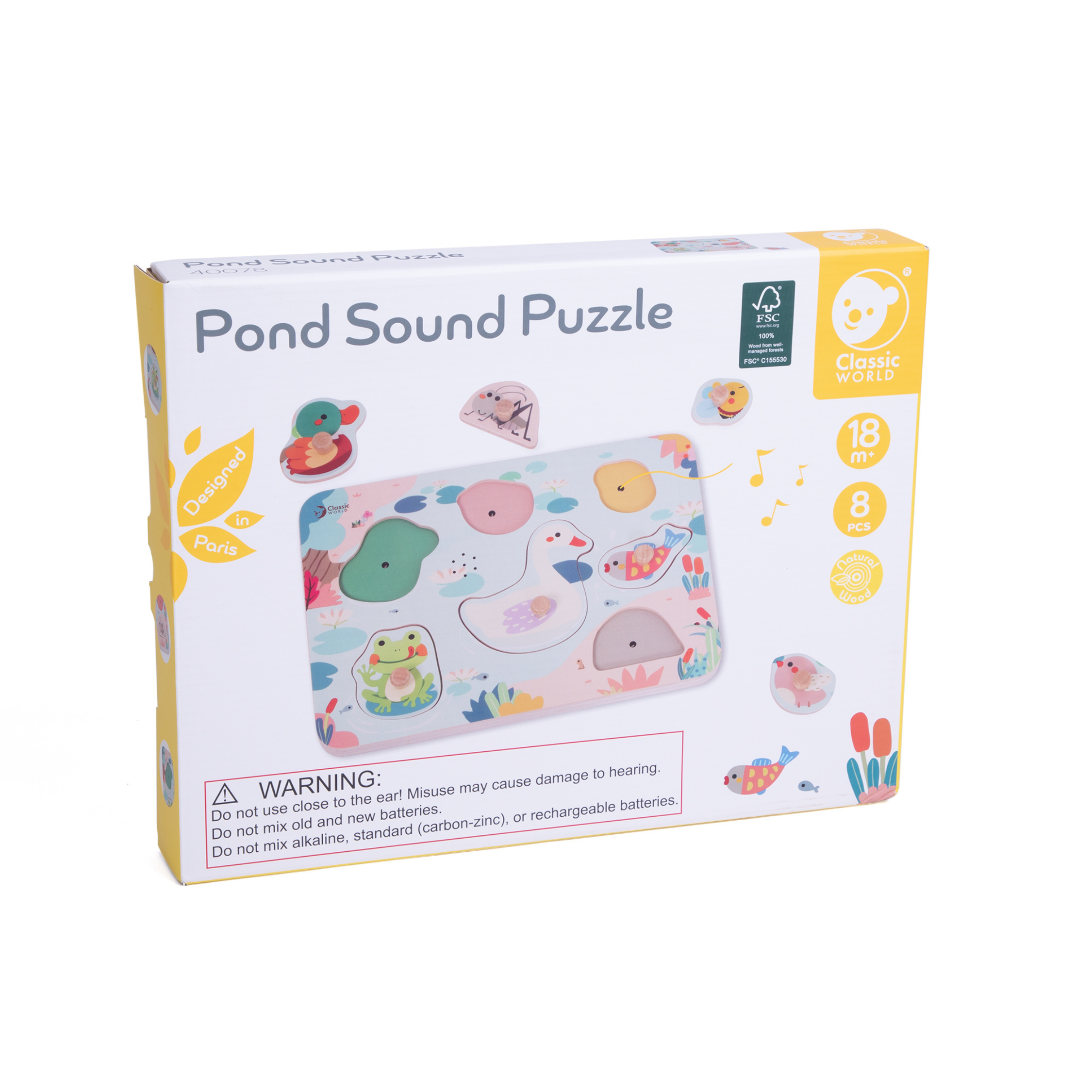 Classic World Wooden Peg Sound Puzzle – Pond