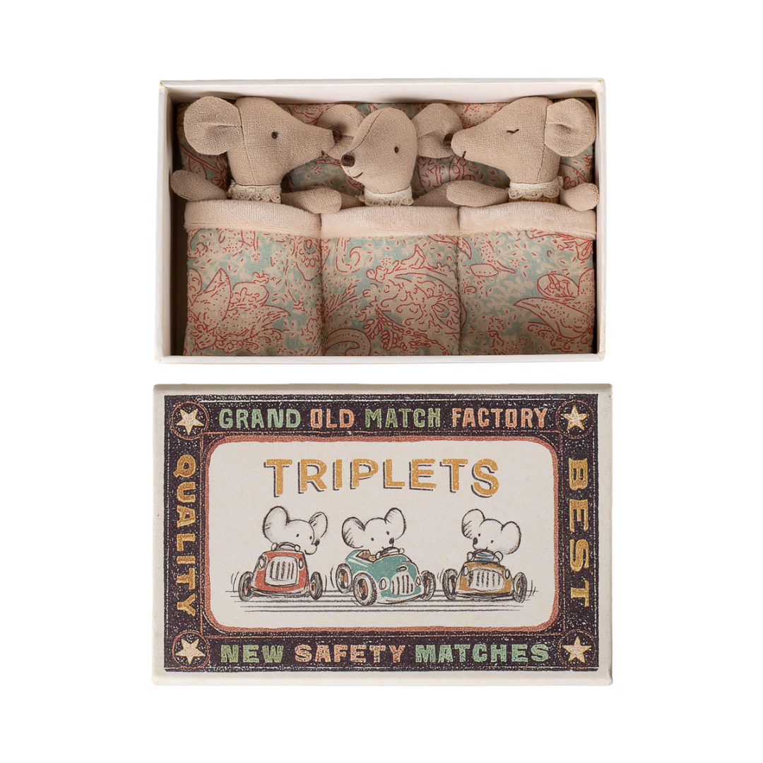 Maileg Baby Mice Triplets in Matchbox – Checker