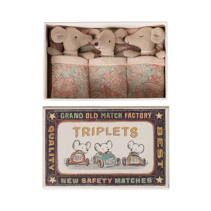Maileg Baby Mice Triplets in Matchbox – Checker