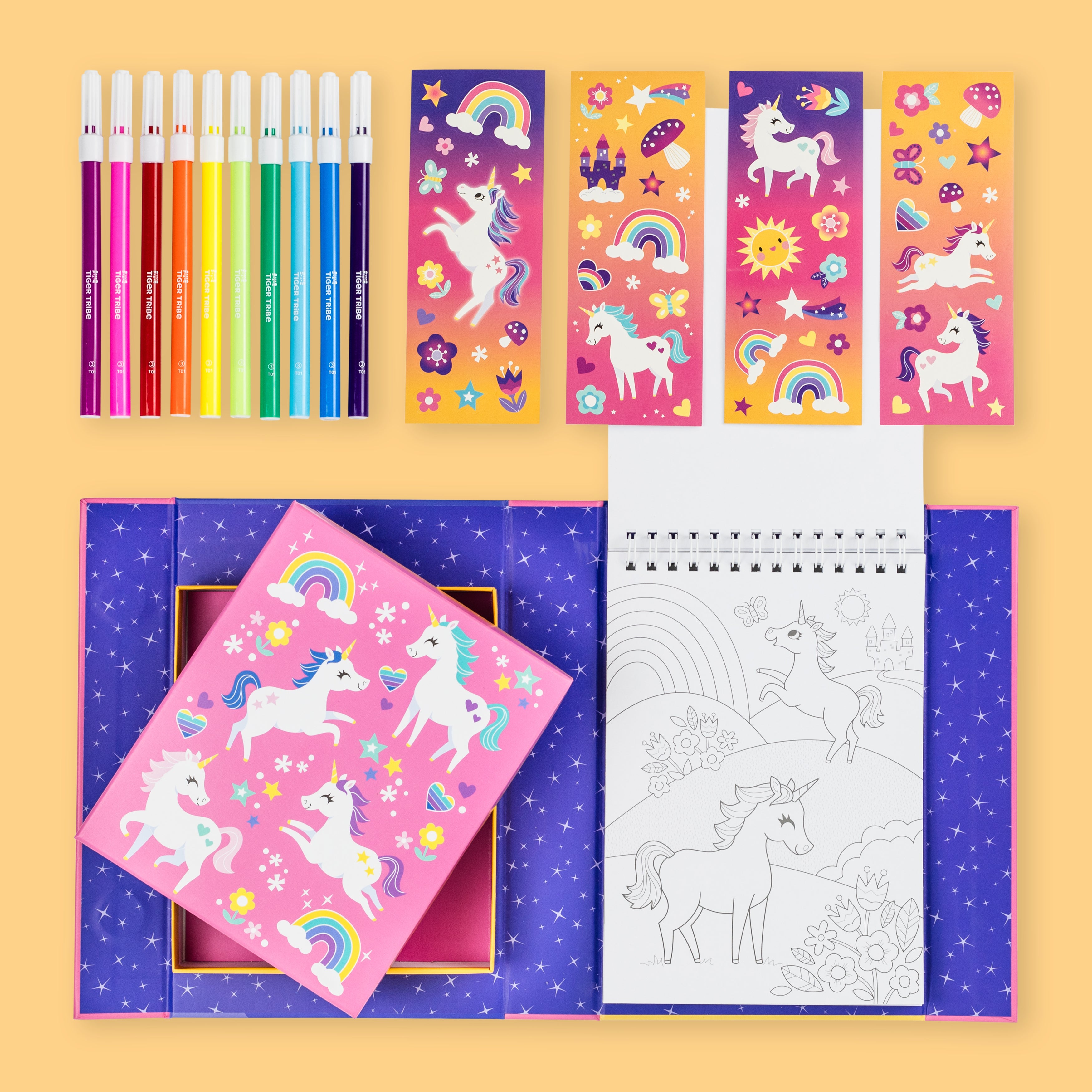 Tiger Tribe Colouring Set – Unicorn Magic