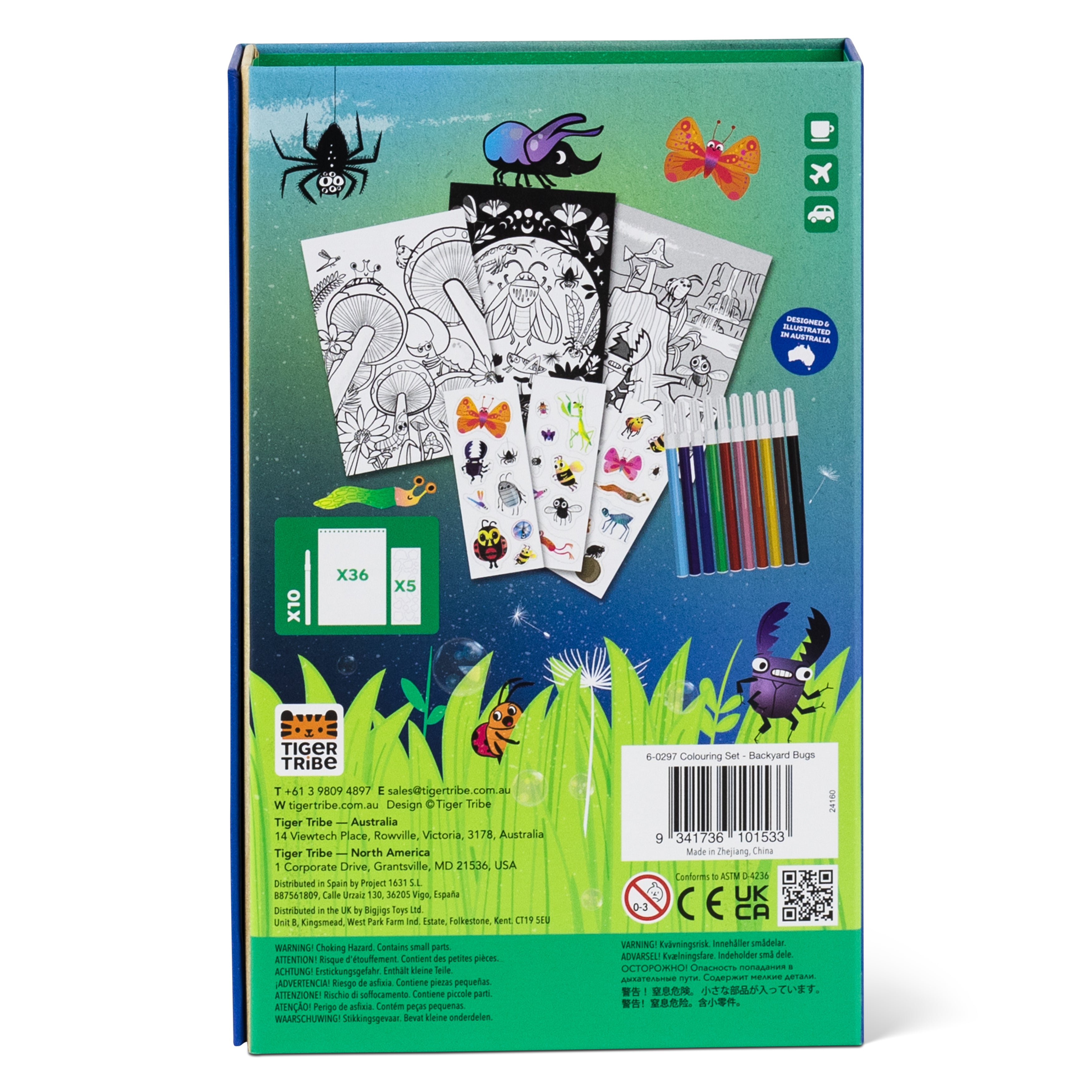 Tiger Tribe Colouring Set – Backyard Bugs